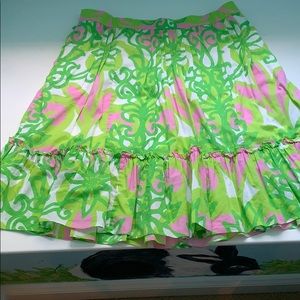 Pink Green and White Lilly Pulitzer MIDlngth skirt